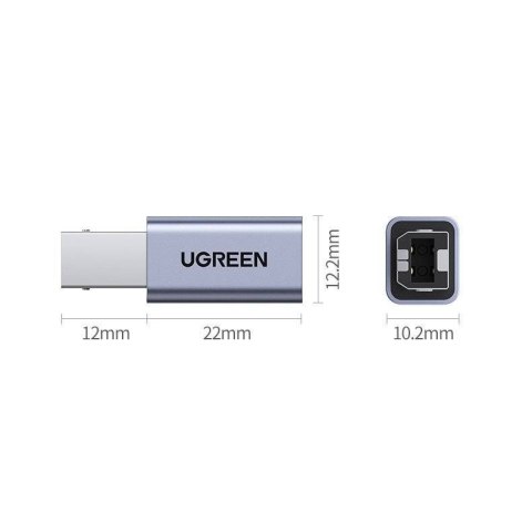 Ugreen adapter przejściówka USB Typ C-USB Typ B (szary)