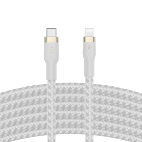 Kabel Belkin BoostCharge Pro Flex USB-C Cable with Lightning Connector 3m Silicone oplot White