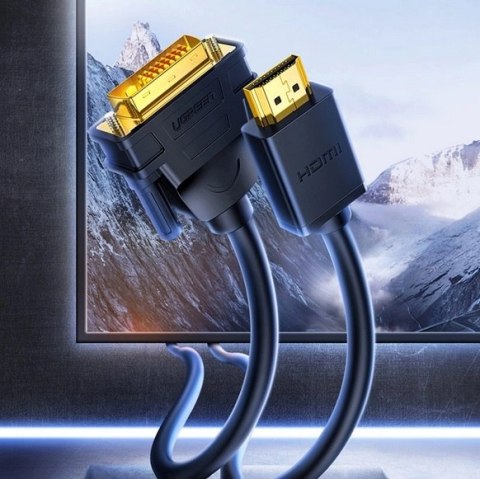 Ugreen kabel HD106 DVI 24+1 pin/HDMI FHD 60Hz 1.5m (czarny)
