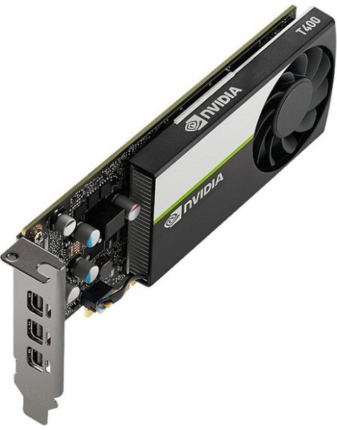 Karta graficzna Nvidia T400 4GB, GDDR6, 3x mini DisplayPort, 30W,PCI Gen3 x16, FH ATX bracket (WYPRZEDAŻ)