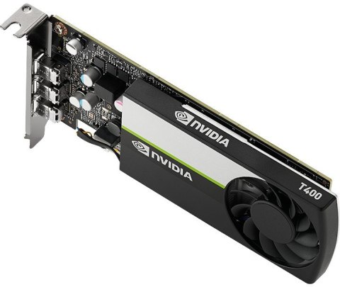 Karta graficzna Nvidia T400 4GB, GDDR6, 3x mini DisplayPort, 30W,PCI Gen3 x16, FH ATX bracket (WYPRZEDAŻ)
