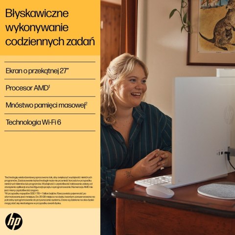 HP 27-cr0222nw AIO Ryzen 7 7730U 27.0"FHD IPS AG 300nits 16GB DDR4 SSD512 Radeon 680M LAN Win11 2Y Shell White