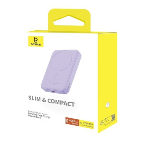 Powerbank Baseus Magnetic Mini 6000mAh (fiolet)