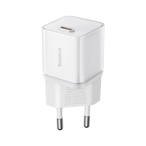 Ładowarka Baseus GaN5S 1C 30W EU (moon white)