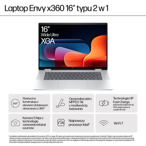 HP Envy 16-AC0013DX Ultra 5 125U 16" WUXGA Touch 16GB SSD512 BLKB x360 Win11 Glacier Silver (REPACK) 2Y