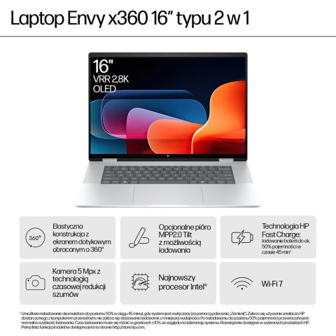 HP Envy 16-AC0013DX Ultra 5 125U 16" WUXGA Touch 16GB SSD512 BLKB x360 Win11 Glacier Silver (REPACK) 2Y