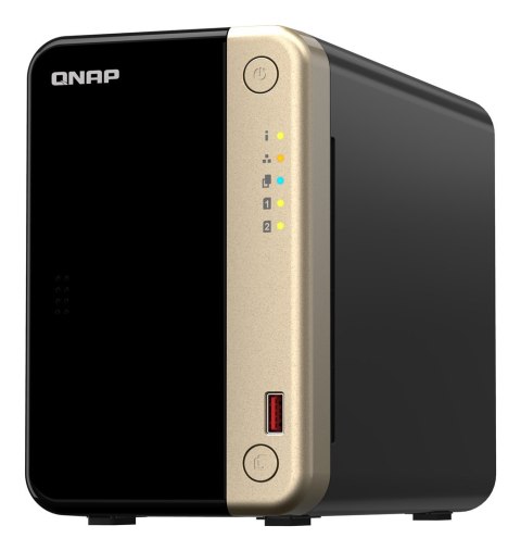 Qnap TS-264-8G, Tower, 2 x 2.5"/3.5" SATA, Intel Celeron N5105/N5095 4C/4T, 8 GB DDR4 onboard not expandable, 2 x 2.5GbE, option