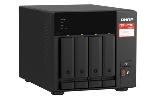Qnap TS-473A-8G, Tower, 4 x 2.5"/3.5" SATA , AMD Ryzen V1500B 4C/8T, 8GB DDR4 (Max. 64GB), 2 x 2.5GbE, optional 10GbE, Single PS