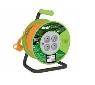 Przedłużacz zwijany Acar PZ-4Z/OTM H05VV-F 3G1.0 20M