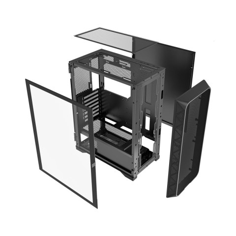 GEMBIRD OBUDOWA FORNAX M200 MESH MIDI-TOWER (1X USB 3.0, 1X USB 2.0, 1X USB TYPE-C) BLACK