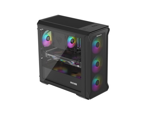 Obudowa NATEC Genesis Irid 503 ARGB NPC-1559 (Micro ATX. Mini ITX; kolor czarny)