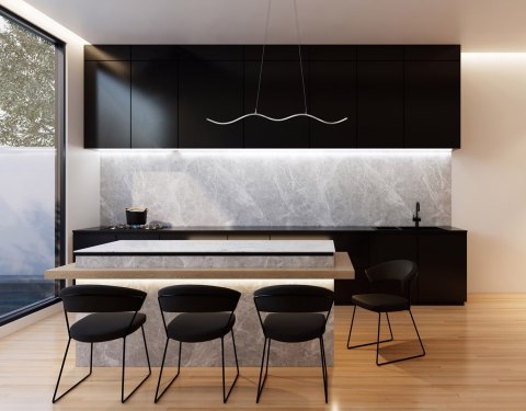 Lampa sufitowa LED Activejet AJE-SARA, srebrna, światło neutralne białe, 1690 lm.