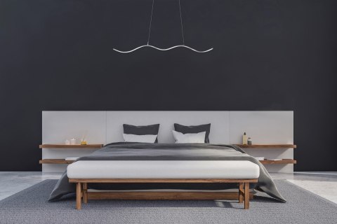 Lampa sufitowa LED Activejet AJE-SARA, srebrna, światło neutralne białe, 1690 lm.