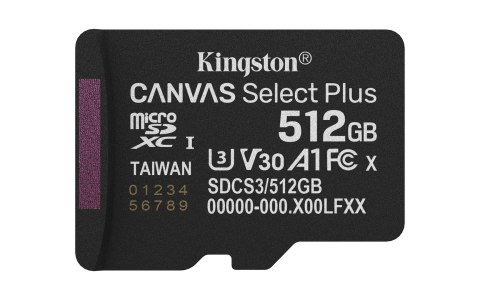 KINGSTON microSDXC 512GB Canvas Select Plus Gen3