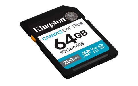Karta pamięci Kingston Canvas Go Plus SDG4/64GB (64GB; Class U3, V30; Karta pamięci)