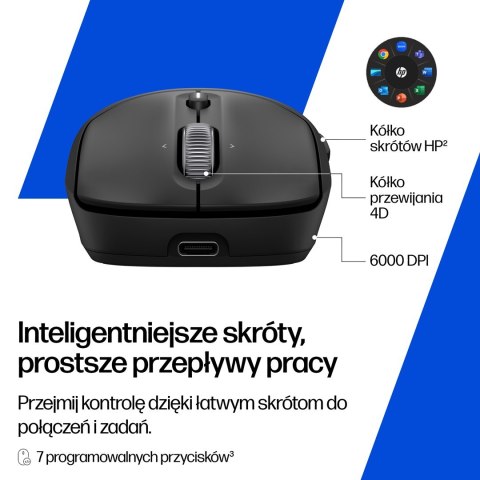 Mysz HP 700 Rechargeable  Mouse Black bezprzewodowa z akumulatorem czarna AZ7B0AA