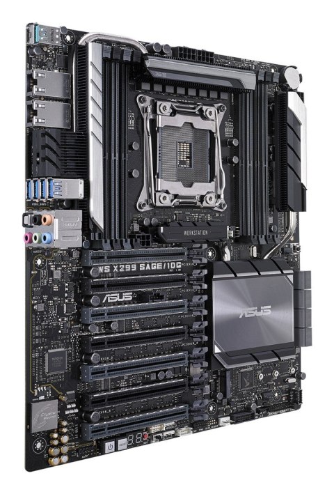 ASUS WS X299 SAGE/10G, 1x 066, Intel X299, 8x DIMM DDR4 4200(O.C.)/2933 Non-ECC, 7 x PCIe 3.0, 2x M.2, 8x SATA, 1x U.2, Intel Ra