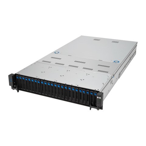 Platforma Asus Rack (2U) RS720A-E12-RS24U AMD Epyc 9004 (24x NVMe, 2xM.2, 3xGPU, 2x10Gbe, IPMI, 1+1 2600W)