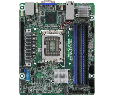 Płyta główna ASRock W680D4ID-2T/G5/X550 1x LGA1700 Intel Core 12/13gen W680 (4xDIMM, SATA, 2xM.2, 2x10GbE, IPMI)