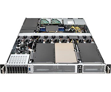 Platforma ASRock Rack (1U) AMD Epyc 7003 (8xE1.S, 2x1GbE, Red. PSU, IPMI)