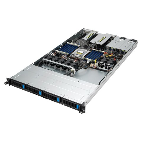 Platforma Asus Rack (1U) RS500A-E12-RS4U/800W AMD Epyc 9004 (4x NVMe, 2xGPU, 2x1Gbe, IPMI, 1+1 800W)