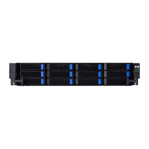 Platforma Asus Rack (2U) RS520A-E12-RS12U AMD Epyc 9004 (12x NVMe, 2xM.2, 2xGPU, 2x1Gbe, IPMI, 1+1 1600W)