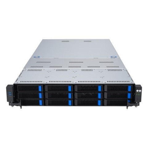 Platforma Asus Rack (2U) RS720A-E12-RS12 AMD Epyc 9004 (8x NVMe, 4x SATA/SAS, 2xM.2, 4xGPU, 2x10Gbe, IPMI, 1+1 2600W)