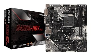 Płyta główna Asrock B450M-HDV R4.0 (AM4; 2x DDR4 DIMM; Micro ATX)