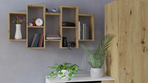 REGAŁ WISZĄCY BILBAO 7.0 ŚCIENNY PÓŁKI DĄB ARTISAN