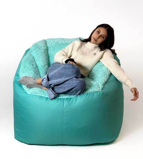 Pufa worek sako FLUFFY miętowy XXL -140x90