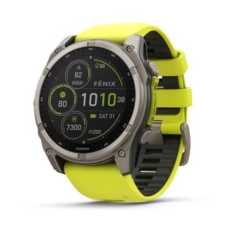 Zegarek sportowy Garmin Fenix 8 Solar Sapphire Titanium Amp 51 mm Yellow/Graphite