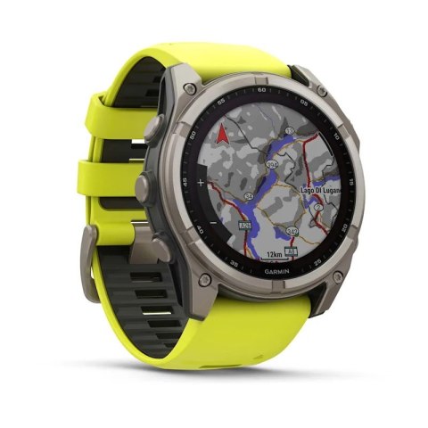 Zegarek sportowy Garmin Fenix 8 Solar Sapphire Titanium Amp 51 mm Yellow/Graphite