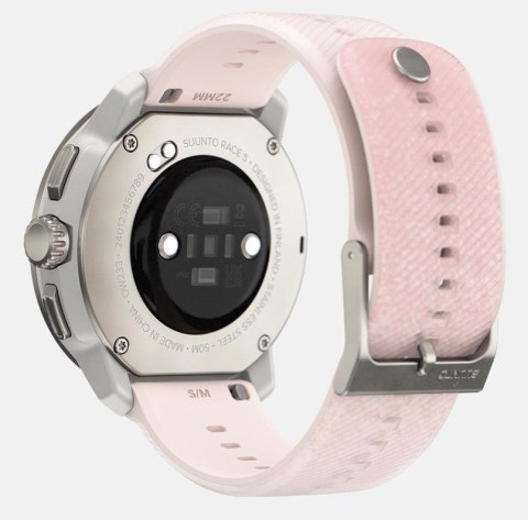 Zegarek sportowy Suunto Race S Powder Pink AMOLED 45mm Szary
