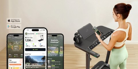 Bieżnia z wbudowanym biurkiem do pracy i ćwiczeń UREVO Foldi 3S