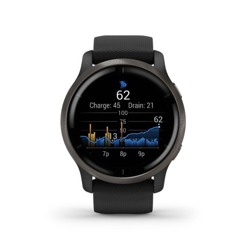 Zegarek sportowy Garmin Venu 2 AMOLED 45,4mm Czarny