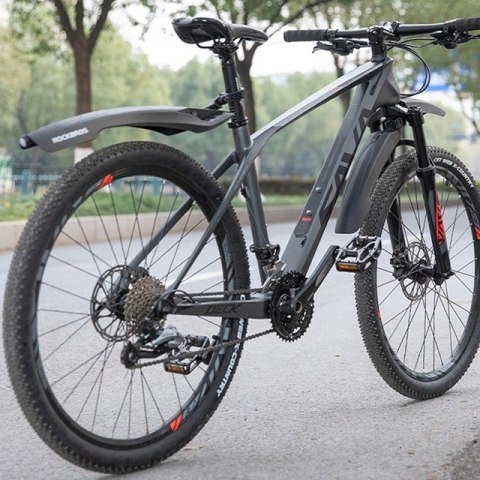 Błotnik Rockbros DNB8001BK z czerwoną lampką LED - czarny