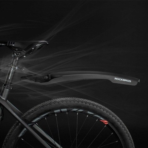 Błotnik Rockbros DNB8001BK z czerwoną lampką LED - czarny