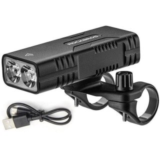 Lampka rowerowa Rockbros 24310002001 850 lm z funkcją powerbanku + kabel USB-C - USB-A - czarna