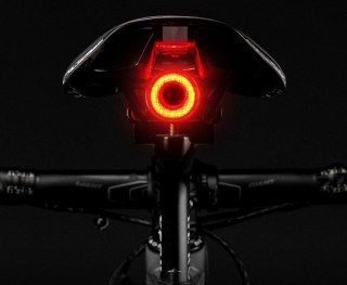 Lampka rowerowa Rockbros Q5 tylna z inteligentnym systemem stop - czarna