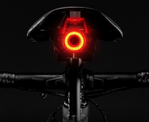 Lampka rowerowa Rockbros Q5 tylna z inteligentnym systemem stop - czarna