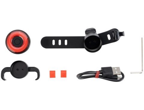 Lampka rowerowa Rockbros Q5 tylna z inteligentnym systemem stop - czarna