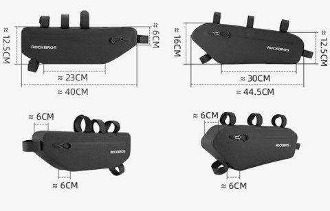 Sakwa rowerowa Rockbros AS-043 na rzepy 3l - czarna