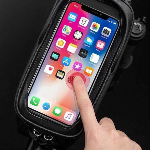 Sakwa rowerowa Rockbros B68-1 na ramę pancerna z kieszonką na telefon 1.7l - czarna