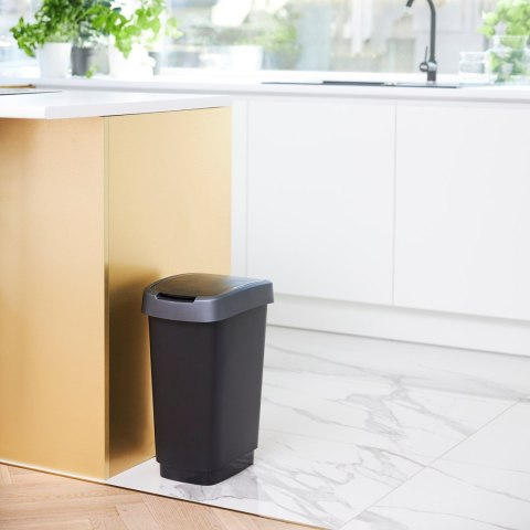 Rotho kosz na śmieci obrotowy TWIST srebrny 25L