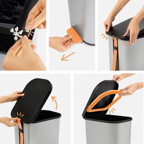 Rotho kosz na śmieci z pedałem RIBO niebieski 35L