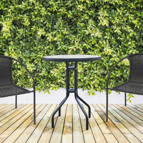 Stolik ogrodowy ze szklanym blatem JUPITER 60cm