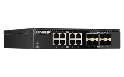 Qnap QSW-3216R-8S8T, 8x 10GbE, 8x 10GbE SFP+, half-rackmount design, unmanaged switch