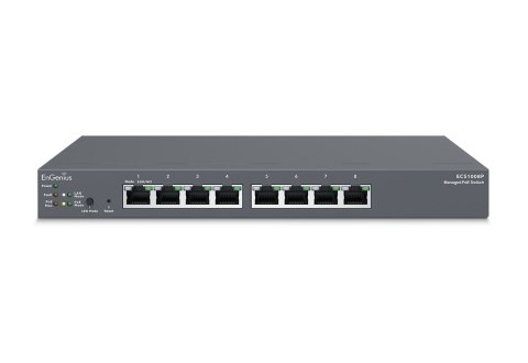 Switch zarządz. 8xRJ45 GbE PoE 55W, EnGenius Cloud