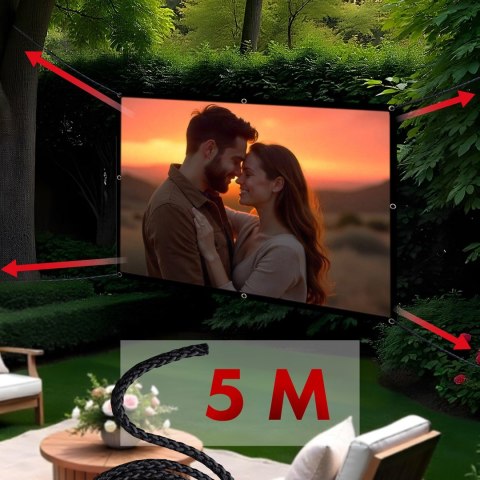 MACLEAN EKRAN PROJEKCYJNY, 120", 240X180CM, OBRAMOWANIE 25MM 4:3, HACZYKI DO NACIĄGU MC-169