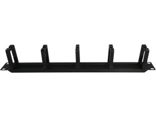 Alantec-Organizator kabli 1U 19" z przepustem szczotkowym, 5 plastikowych uchwytów